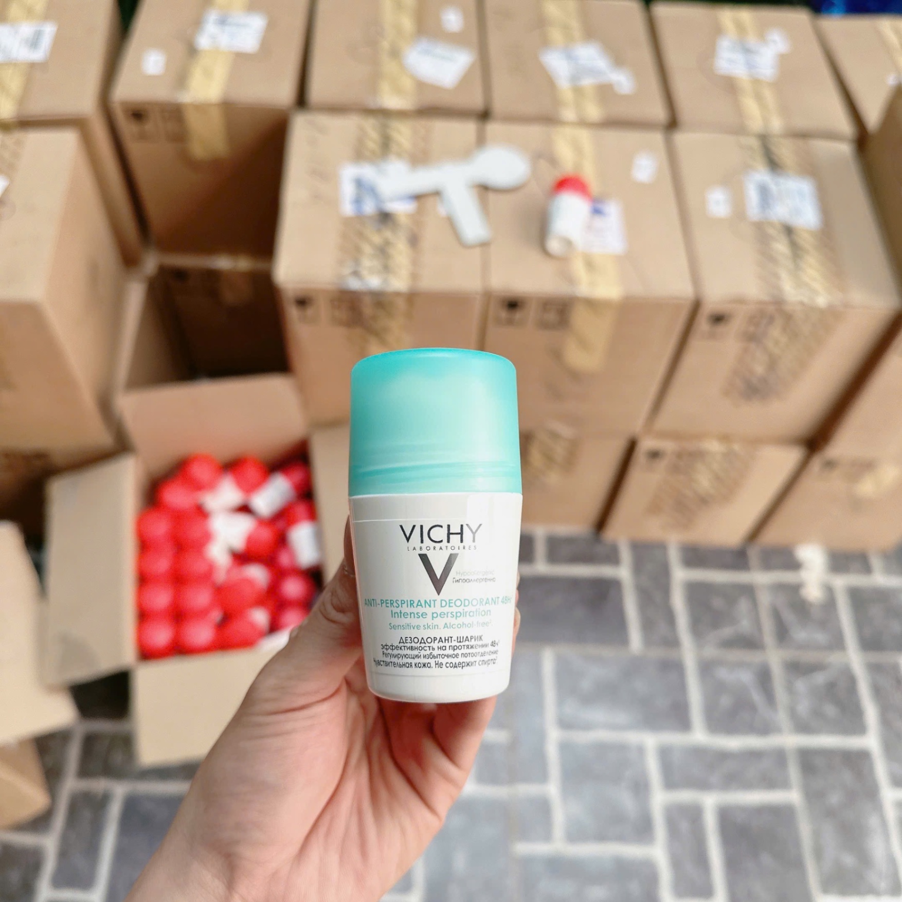 (Hàng Công Ty)Lăn Nách Vichy Pháp 50Ml - Xanh
