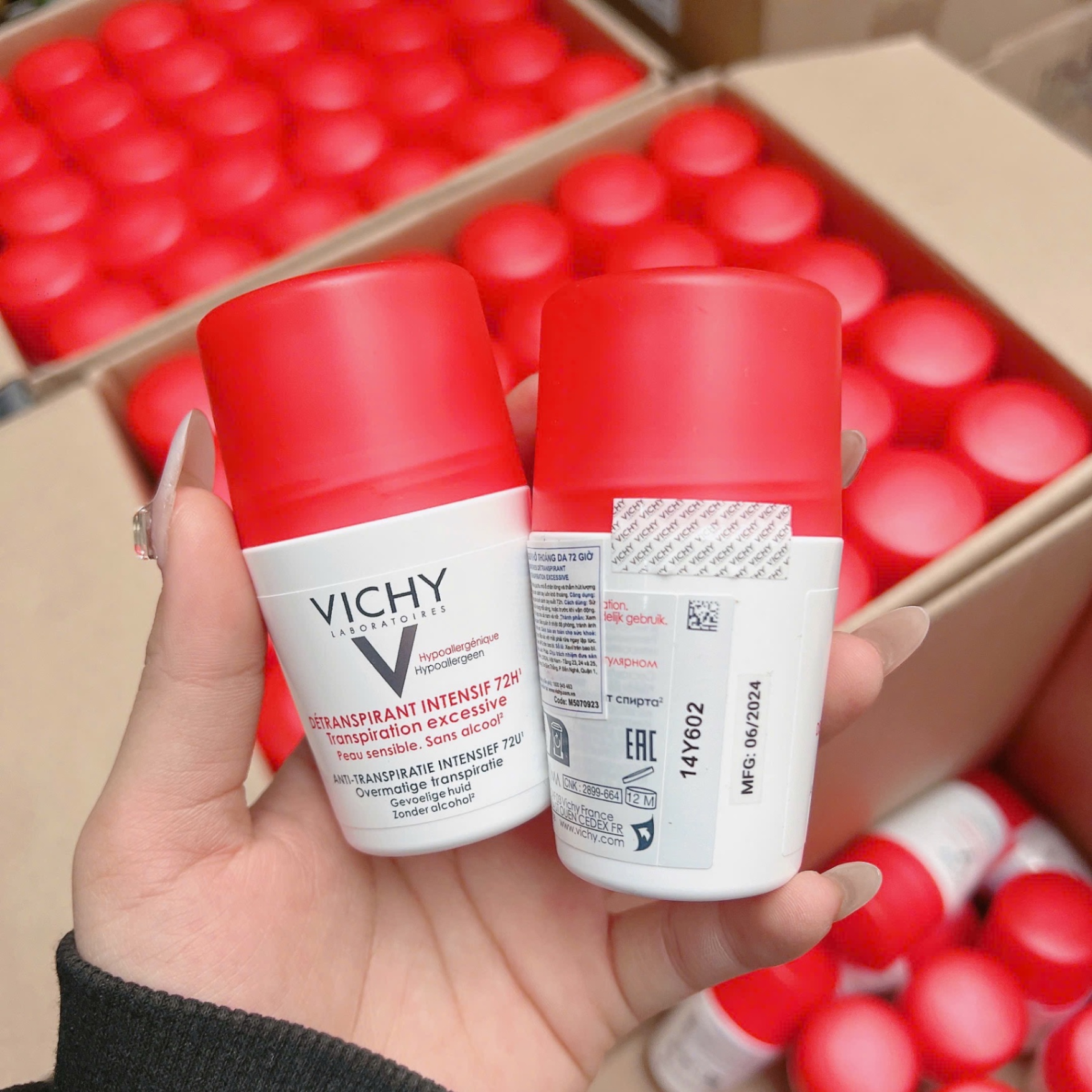 (Hàng Công Ty)Lăn Nách Vichy Pháp 50Ml - Xanh