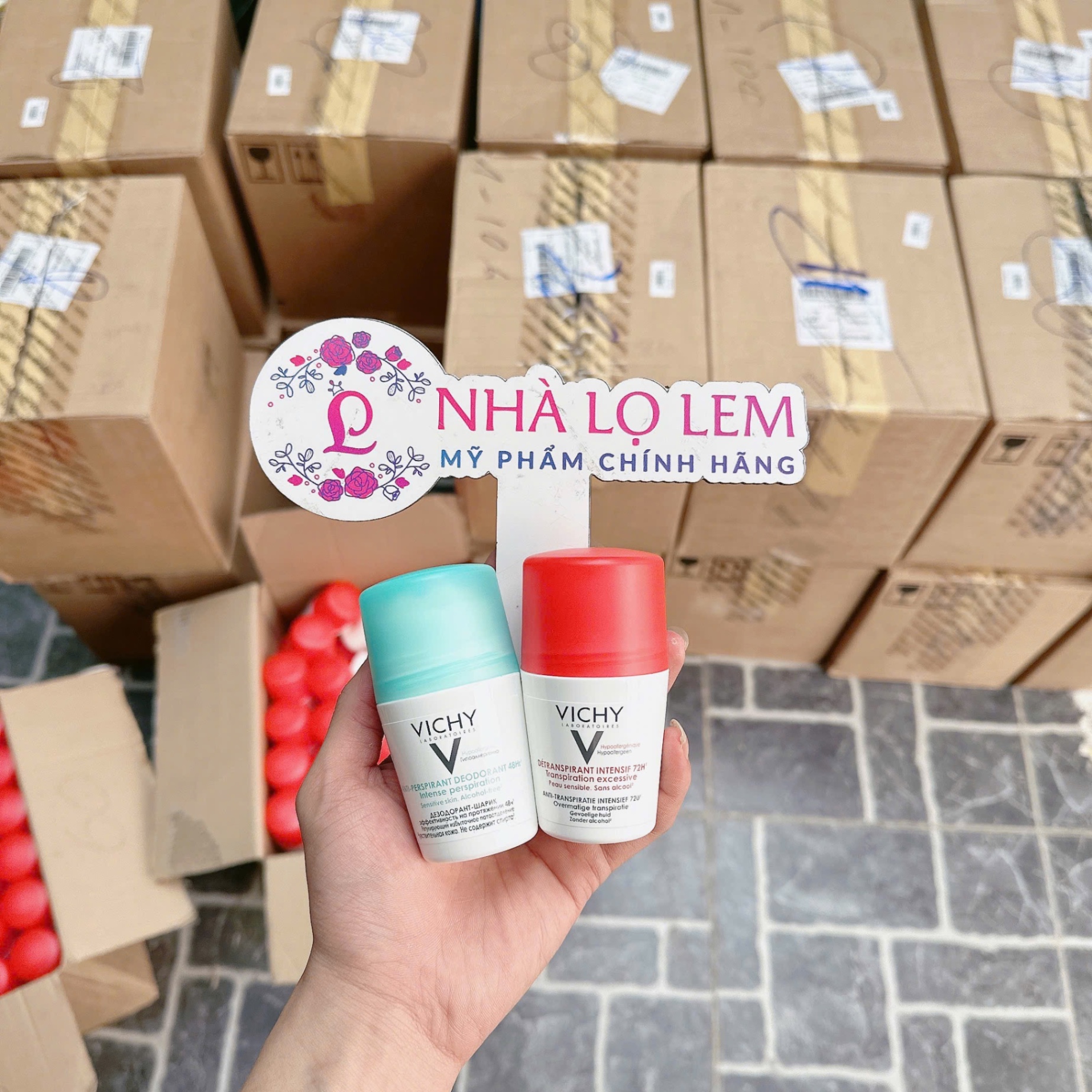 (Hàng Công Ty)Lăn Nách Vichy Pháp 50Ml - Xanh
