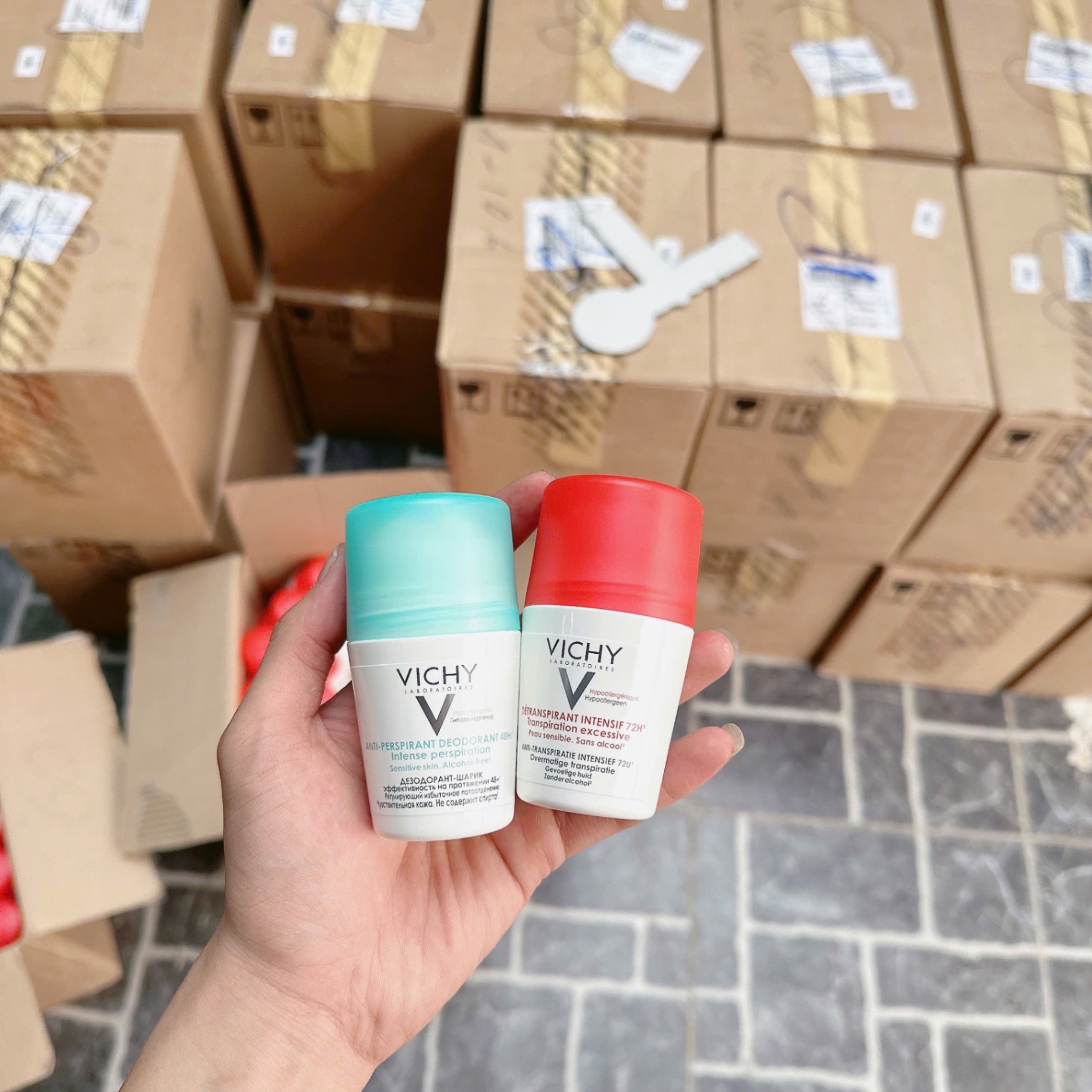 (Hàng Công Ty)Lăn Nách Vichy Pháp 50Ml - Xanh