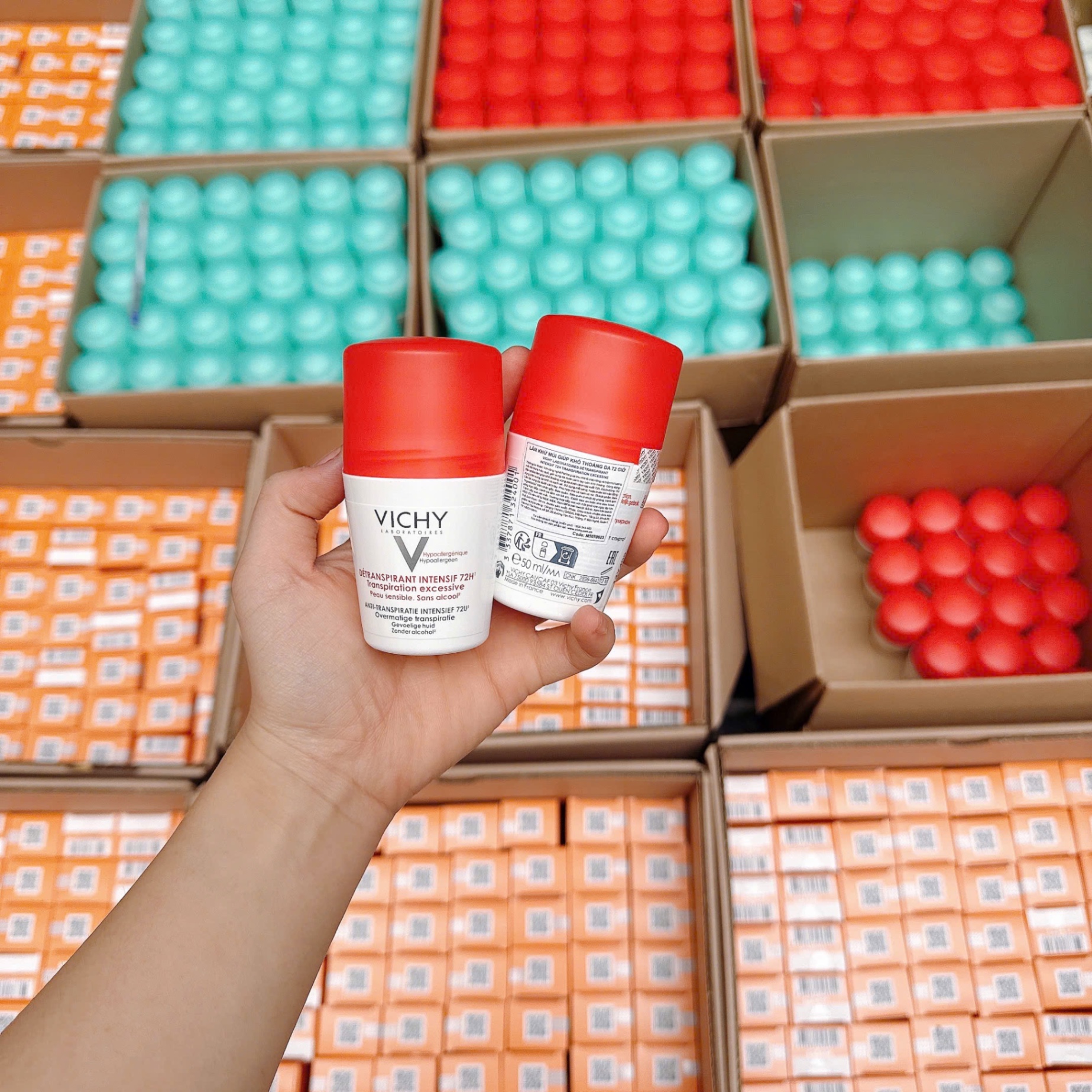 (Hàng Công Ty)Lăn Nách Vichy Pháp 50Ml - Xanh