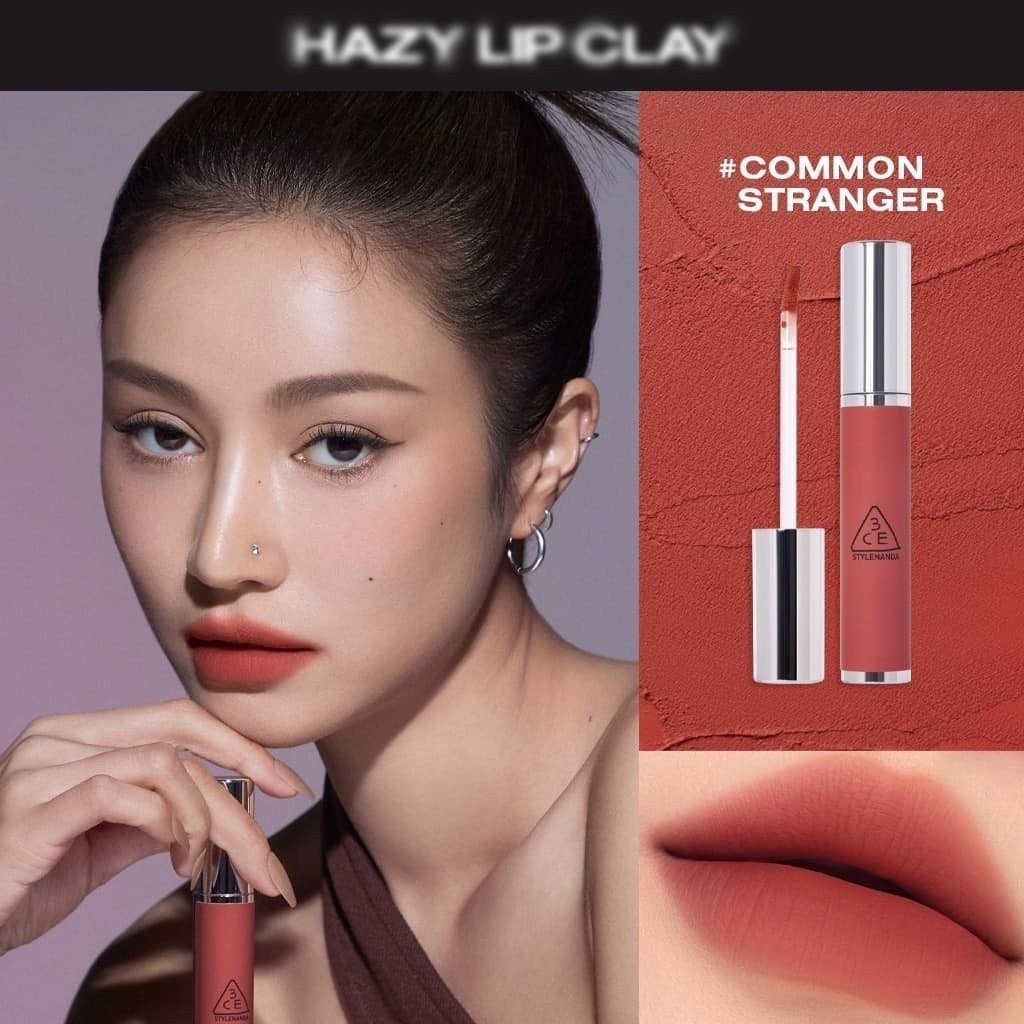 Son Kem Bùn 3CE Hazy Lip Clay 4G #Common Strange