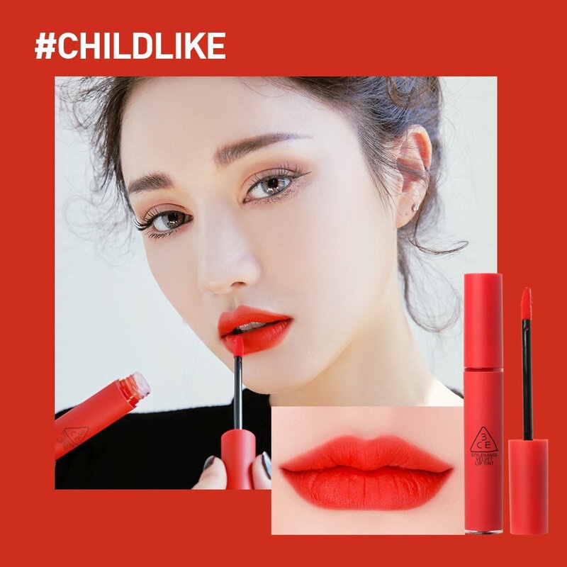 Son 3CE Velvet Lip Tint #Childlike màu đỏ cam