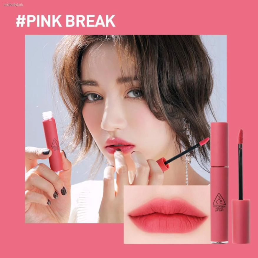 Son Kem 3CE Velvet Lip Tint #Pink Break - Hồng Đào 4G