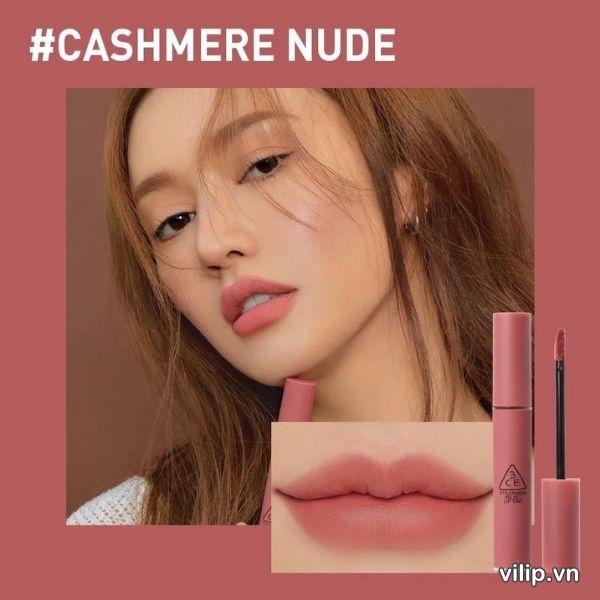 Son Kem lì 3CE Velvet Lip Tint #Cashmere Nude- màu hồng ghỗ