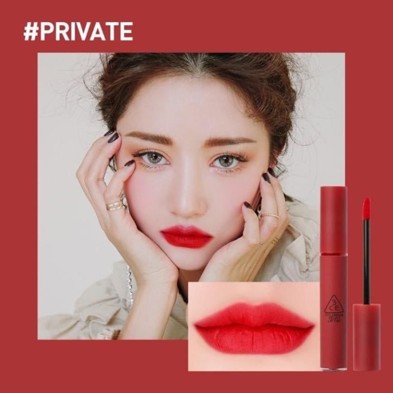 Son Kem Lì 3Ce Velvet Lip Tint Mịn Như Nhung #Private - Màu Đỏ Lạnh
