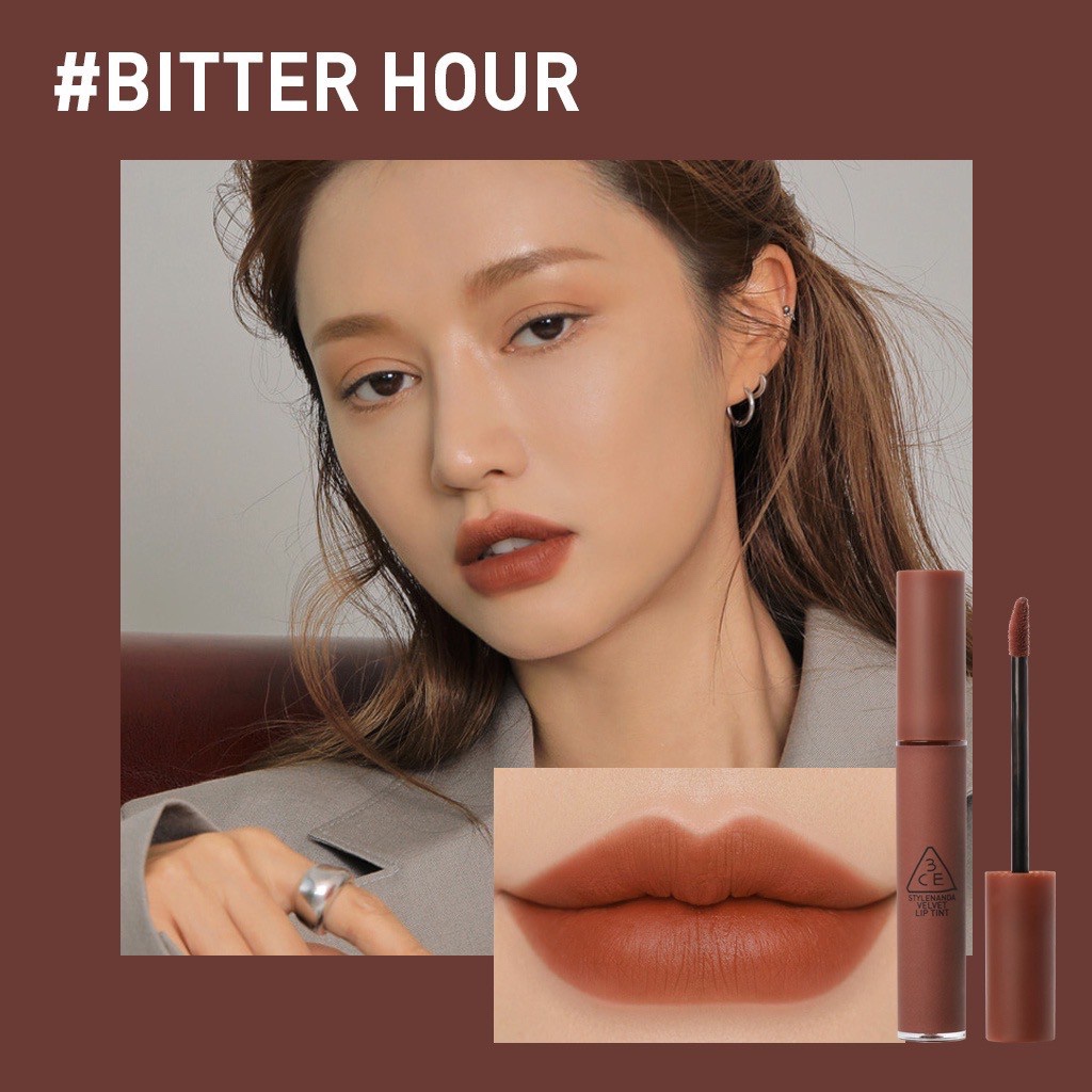 Son 3CE Velvet Lip Tint #Bitter Hour - Màu Đỏ Nâu Đất