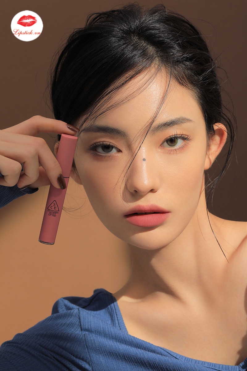 Son Kem lì 3CE Velvet Lip Tint #Cashmere Nude- màu hồng ghỗ