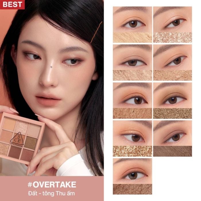 Bảng Phấn Mắt 3Ce 9 Ô Multi Eye Color Palette #Overtake