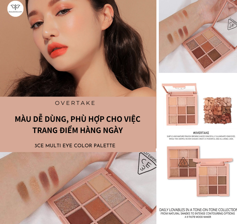 Bảng Phấn Mắt 3Ce 9 Ô Multi Eye Color Palette #Overtake