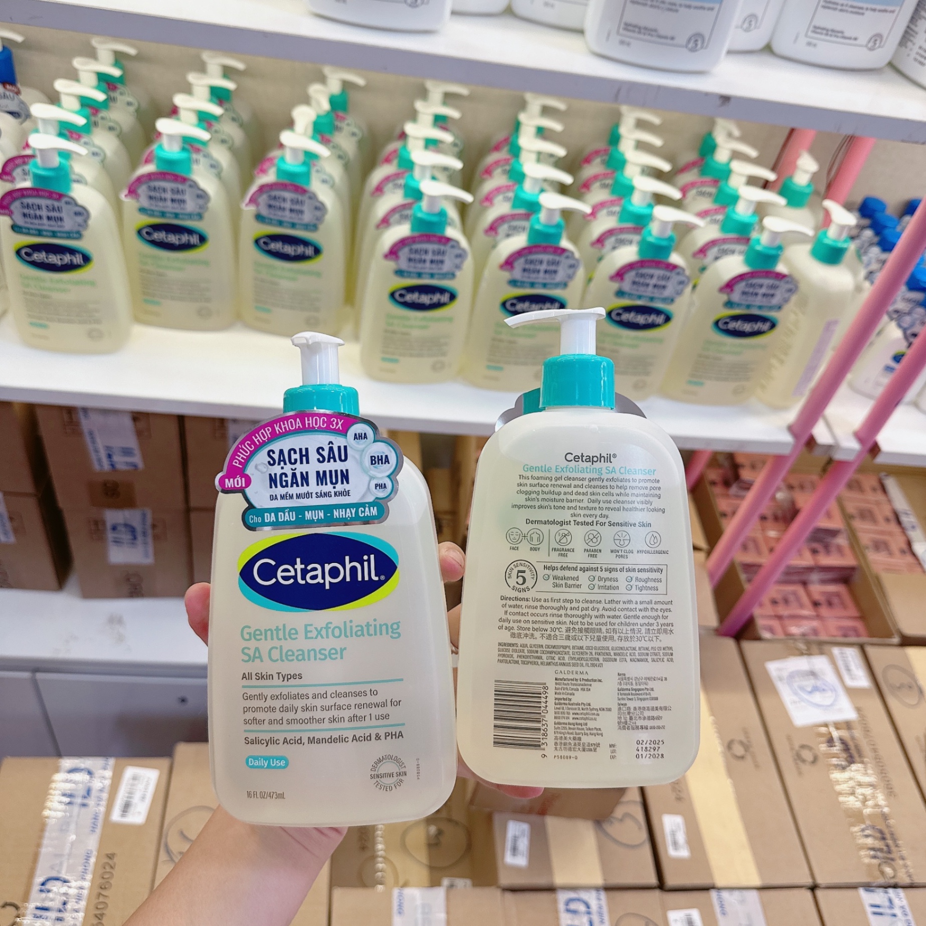 Gel rửa mặt CETAPHIL Gentle Exfoliating SA Cleanser All Skin Types cho da thiên dầu, dễ mụn, nhạy cảm 473ml