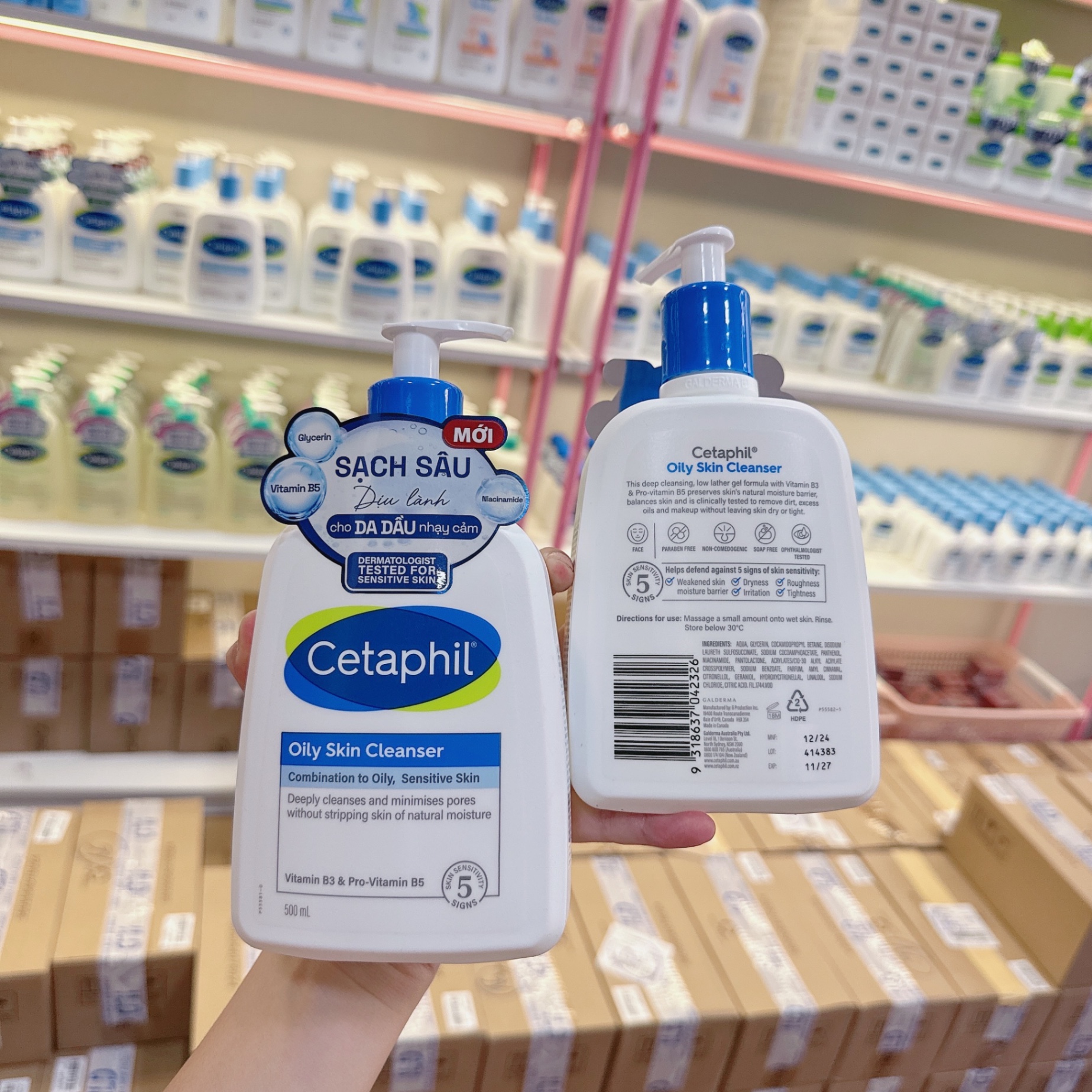 Sữa rửa mặt CETAPHIL OILY SKIN CLEANSER combination to Oily, Sensitive skin cho da dầu nhạy cảm 500ml