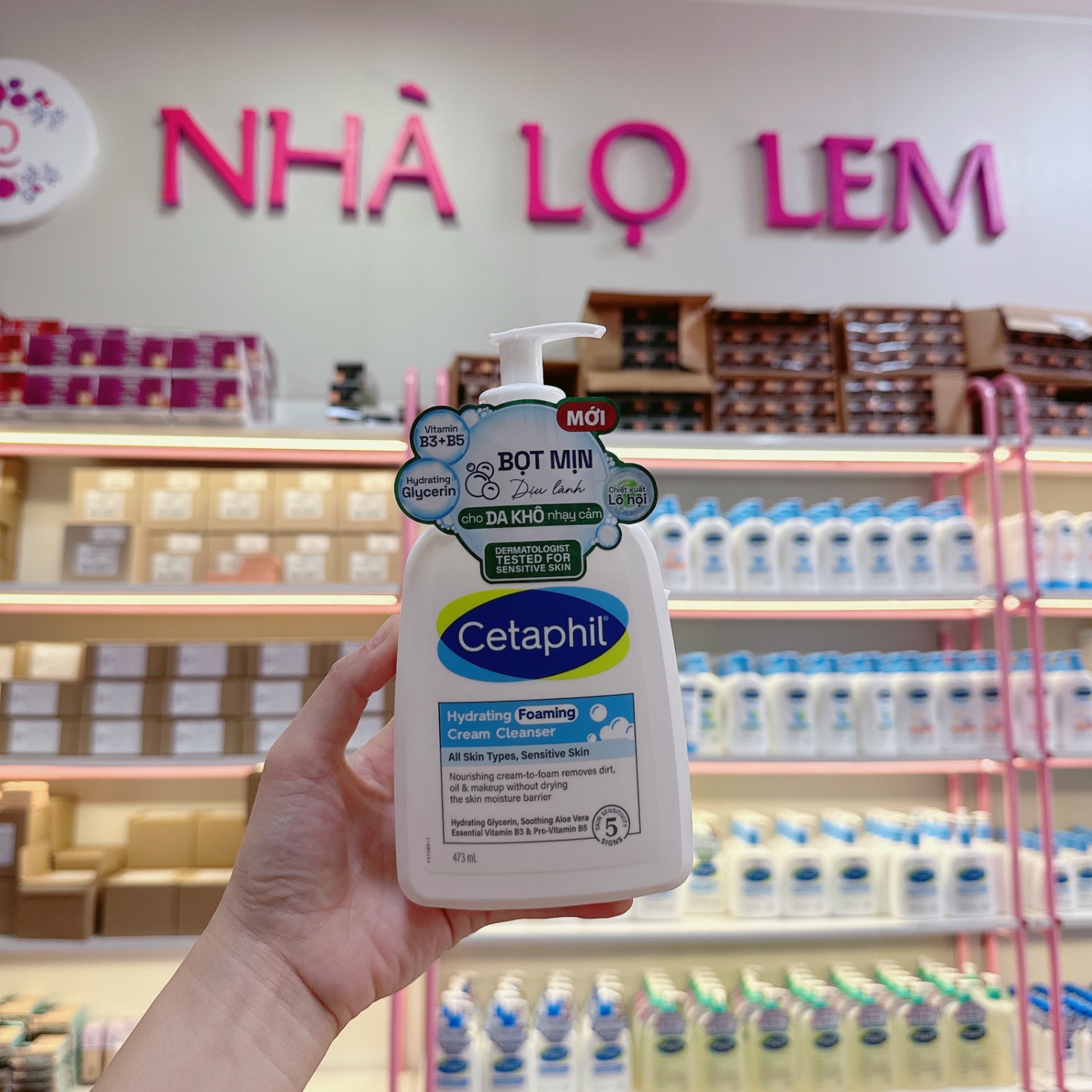 Sữa rửa mặt tạo bọt mịn dịu lành CETAPHIL HYDRATING FOAMING CREAM CLEANSER cho da thường đến da khô da nhạy cảm 236ml