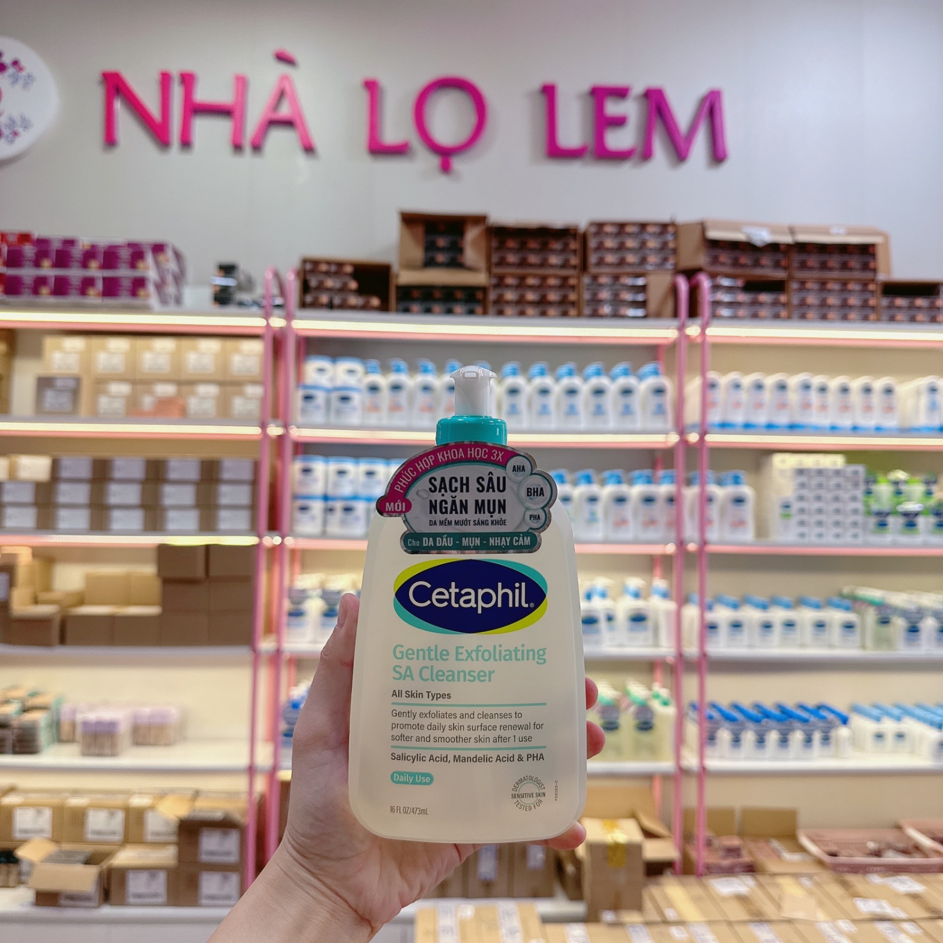 Gel rửa mặt CETAPHIL Gentle Exfoliating SA Cleanser All Skin Types cho da thiên dầu, dễ mụn, nhạy cảm 473ml