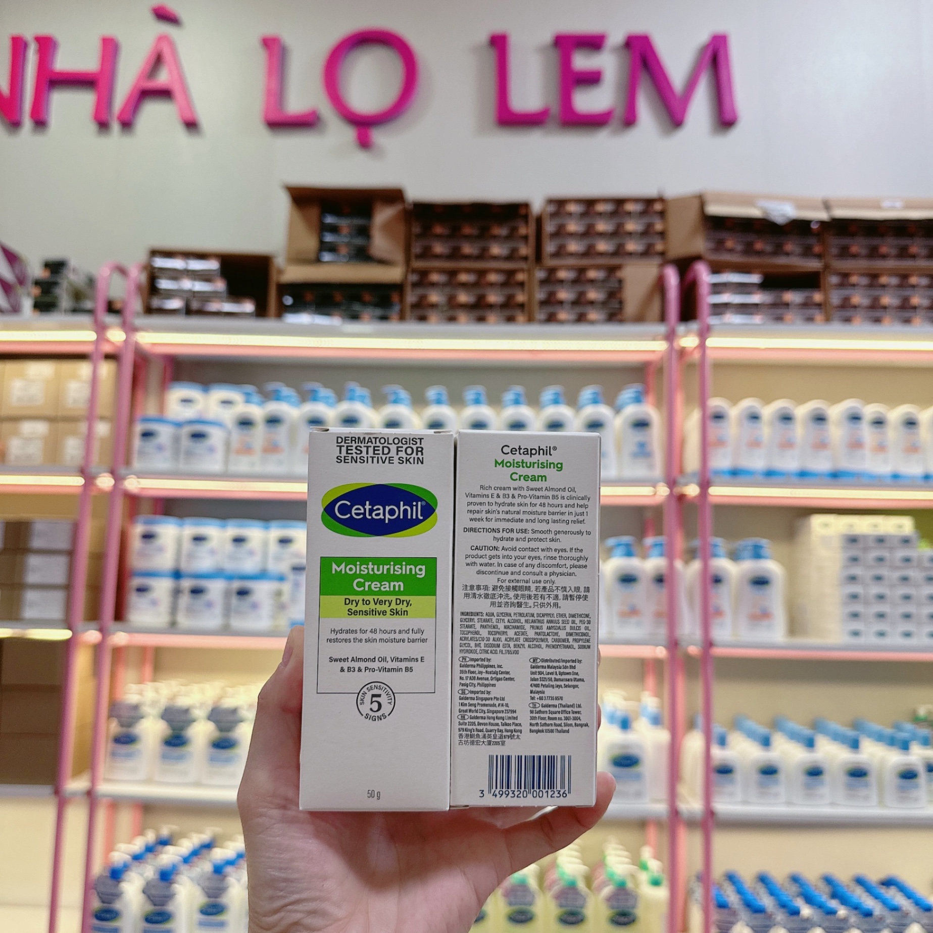 Kem dưỡng ẩm CETAPHIL MOISTURISING CREAM dry to very dry, Sensitive skin cho da khô đến rất khô, nhạy cảm 50ml