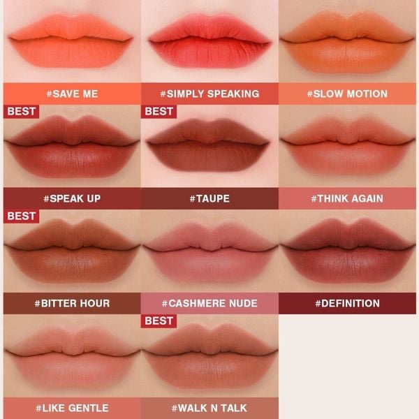 Son Kem Lì 3CE Velvet Lip Tint 4g #Pink Break