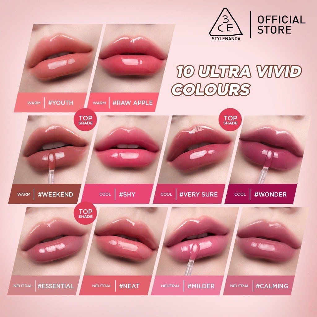 Son Bóng Dạng Gel 3CE Drop Glow Gel #Very Sure