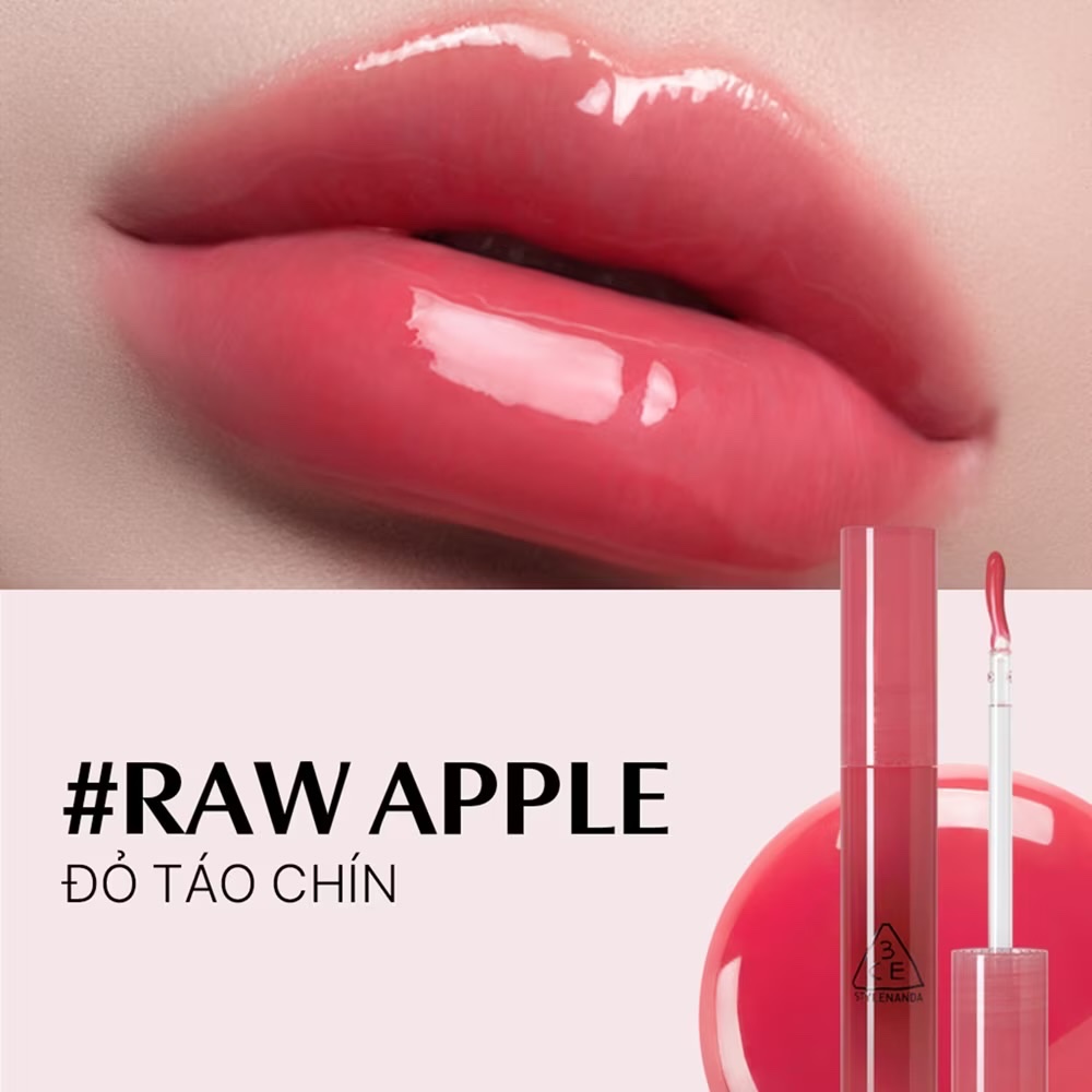 Son Bóng Dạng Gel 3CE Drop Glow Gel #Raw Apple
