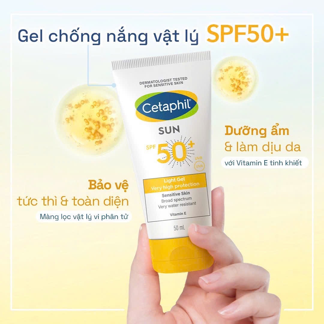 Gel chống nắng dịu lành cho da thiên khô nhạy cảm CETAPHIL SUN SPF 50+ Light Gel 50ml
