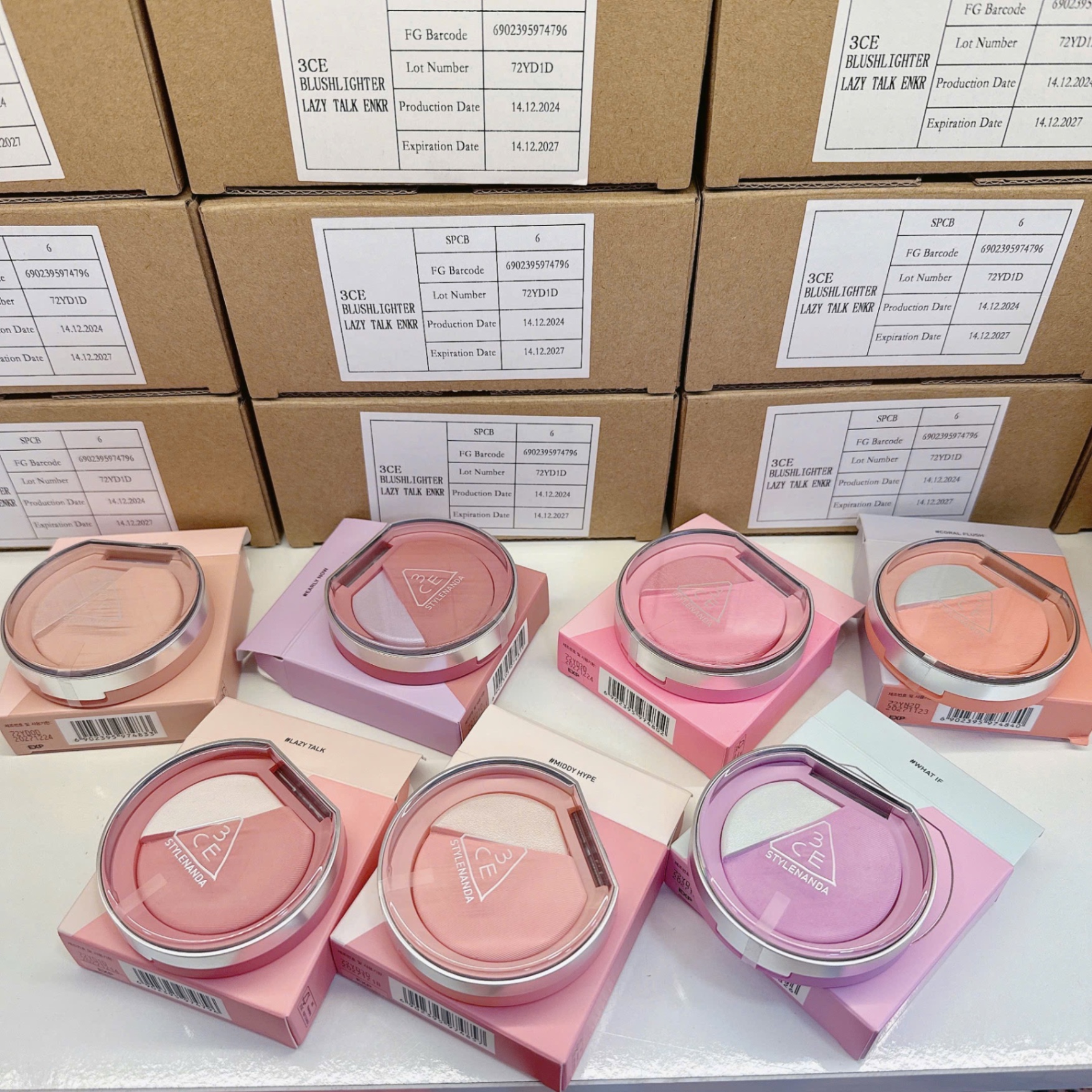 Phấn Má Hồng và Highlighter 3CE Blushlighter #Middy Hype