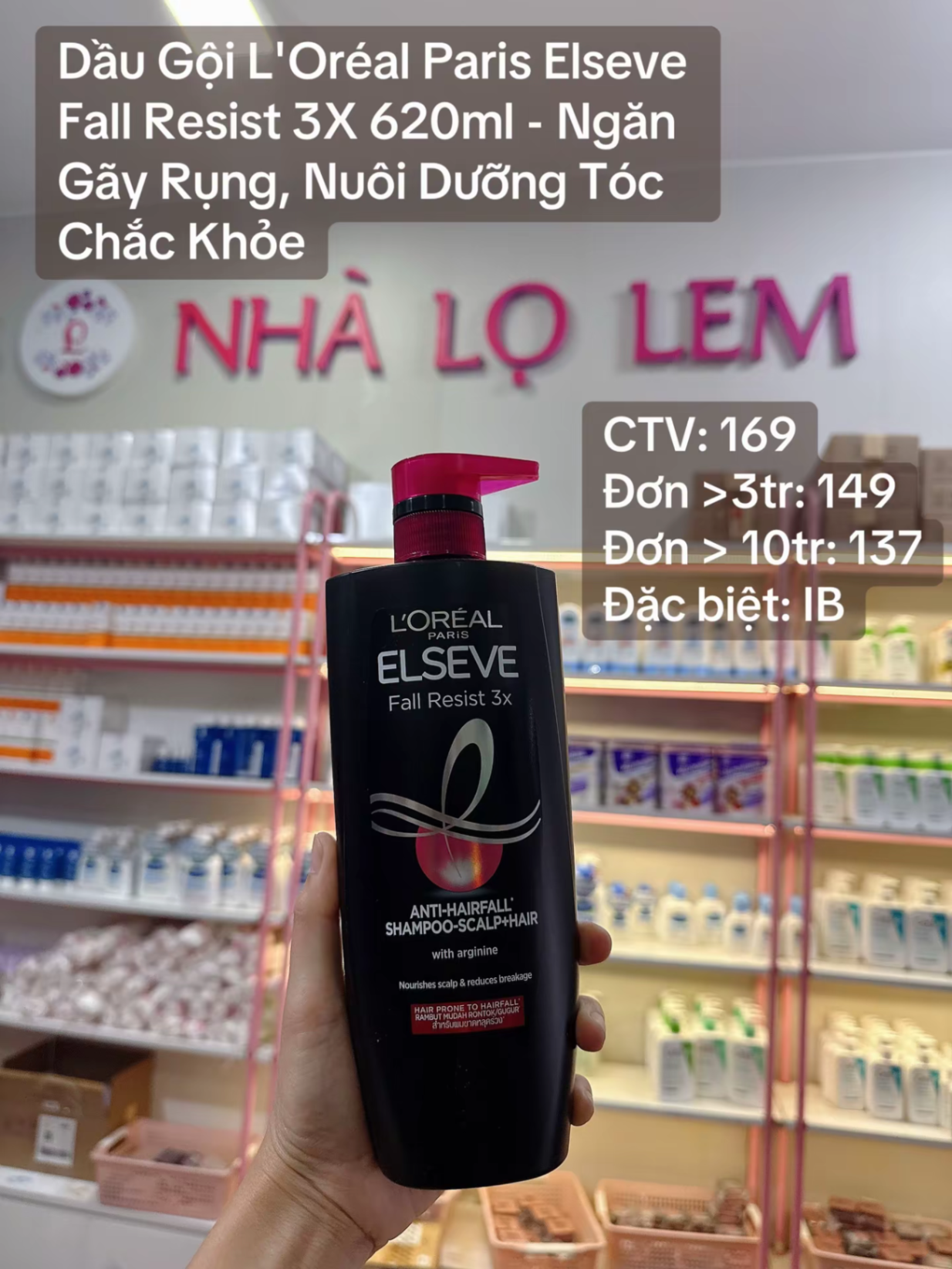 Dầu Gội L'oreal Elseve Fall Resist 3X 620ml