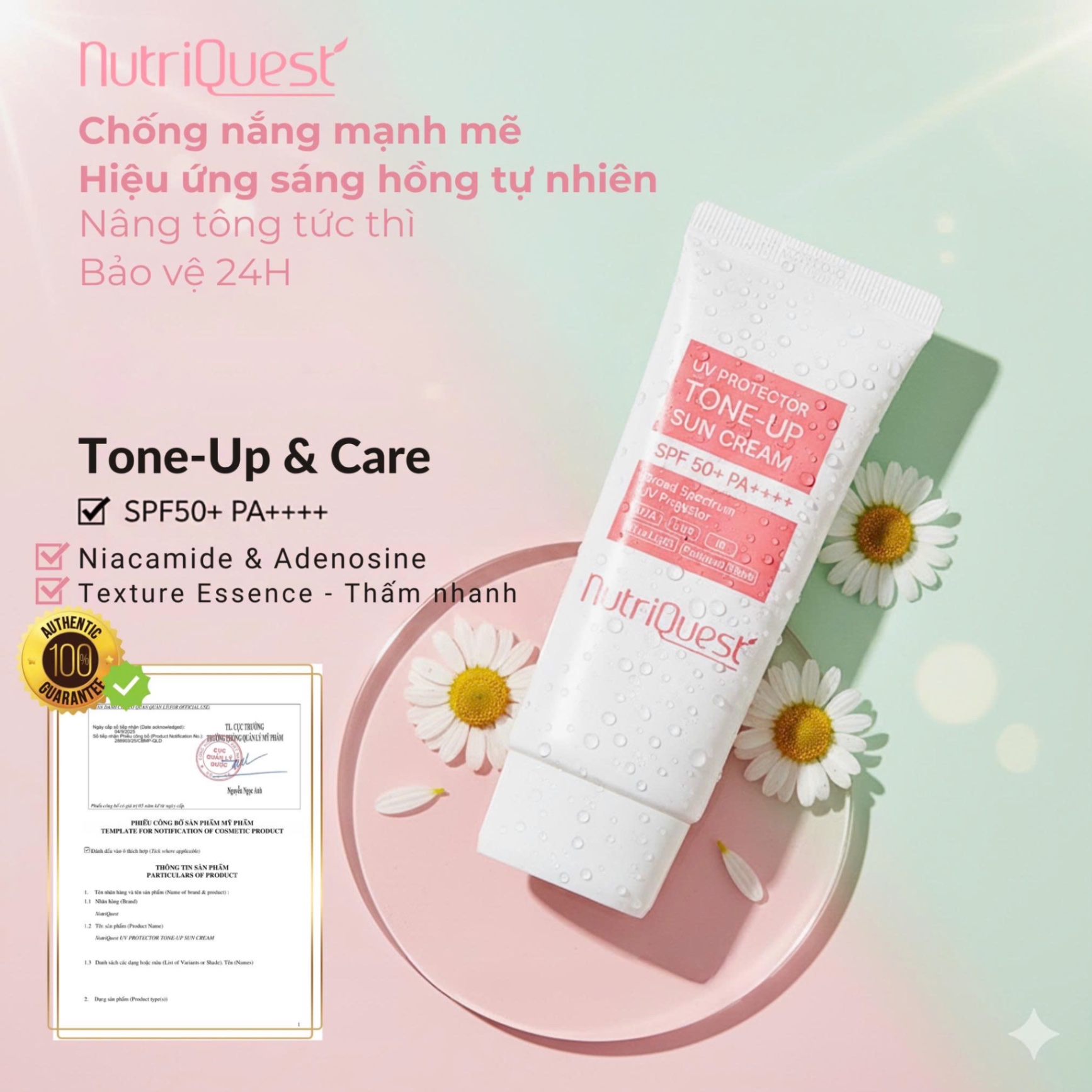 Kem Chống Nắng Đa Năng Nutri Quest Nâng Tone & Dưỡng Sáng Da - 60ml