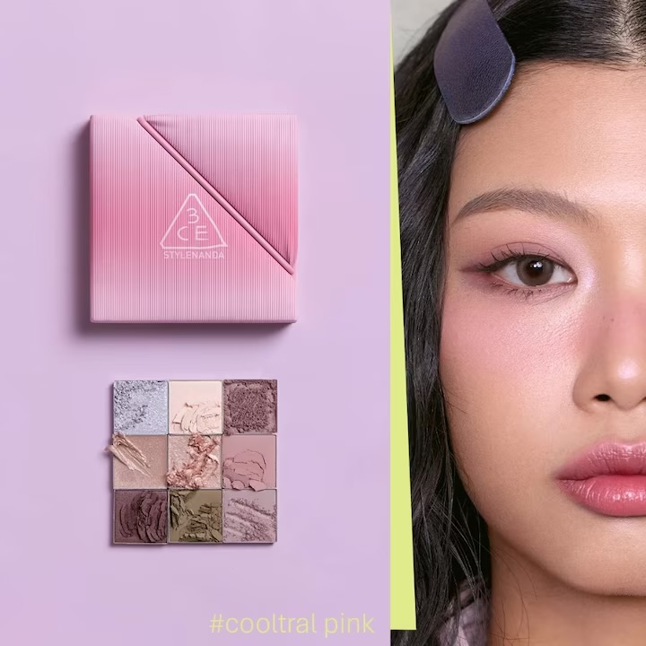 Bảng Mắt 9 Ô 3CE Stylenanda Multi Eye Color Palette The Textile # Cooltral Pink