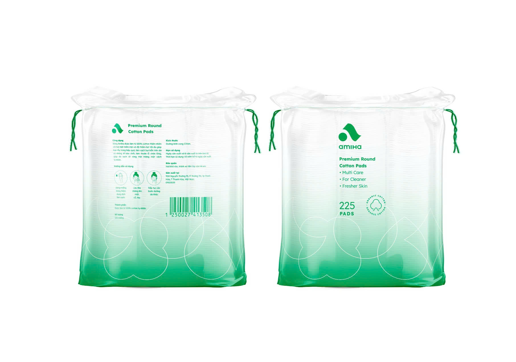 Bông Tẩy Trang Amiha 225 miếng