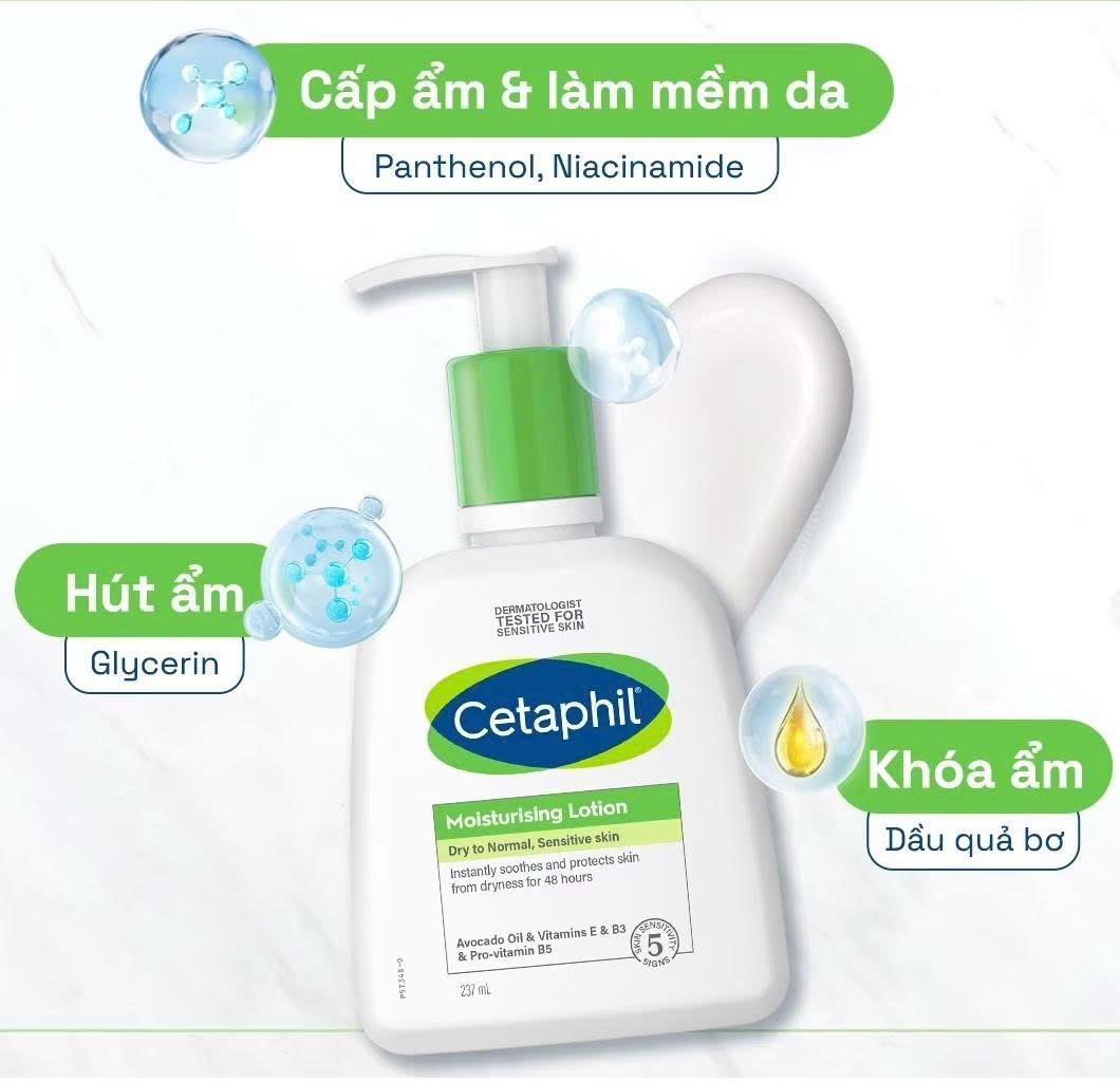 Dưỡng Ẩm Cetaphil Moisturising Lotion 237ml - Chai Vòi ( Xanh Lá)