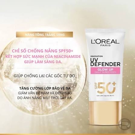 Kem Chống Nắng L'Oreal Glow Up Daily Sunscreen - Vạch Hồng