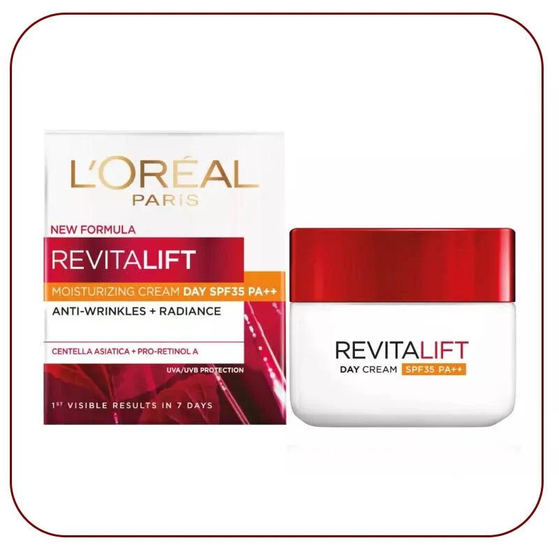 Kem Dưỡng‪ Da L'Oréal‪ Paris Revitalift Moisturizing Cream Day Cream SPF35/PA+++ 50ml c‎hống l‎ão h‎óa Ban Ngày (Hộp đỏ vạch vàng)