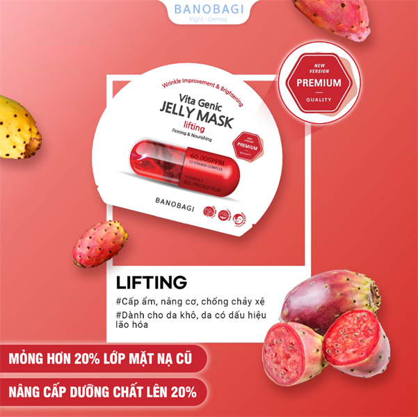 Mặt nạ Banobagi Vita Genic Jelly Mask Lifting (màu đỏ)