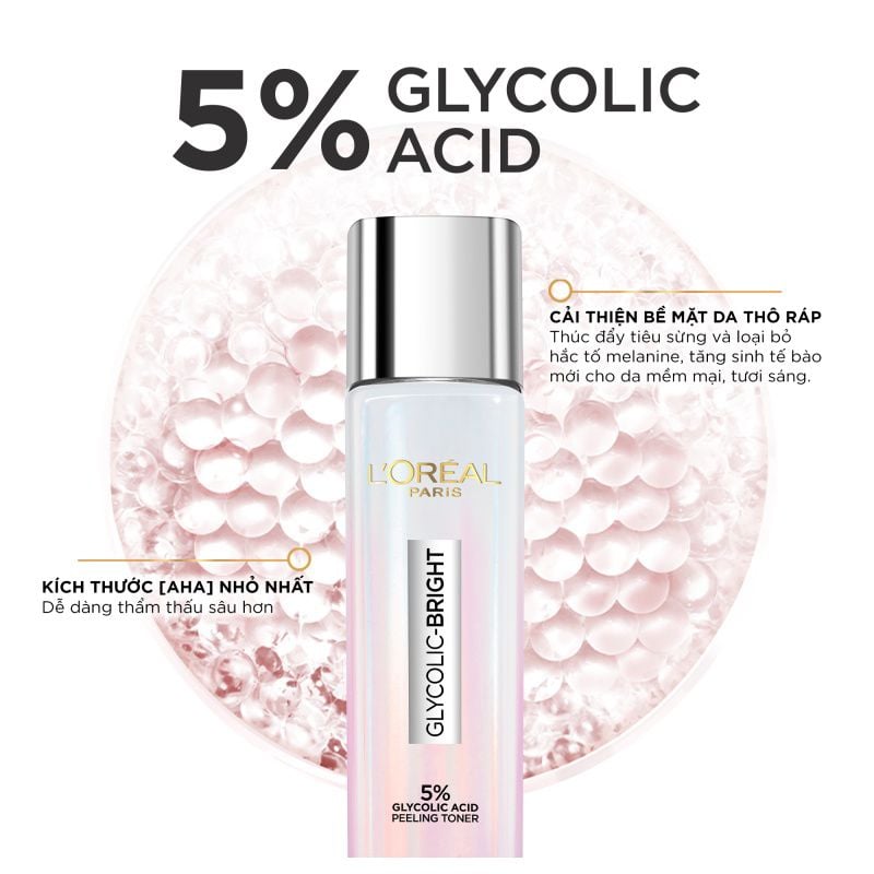 Nước Dưỡng Sáng Da L'oreal Glycolic-Bright Glowing Peeling Toner 125ml