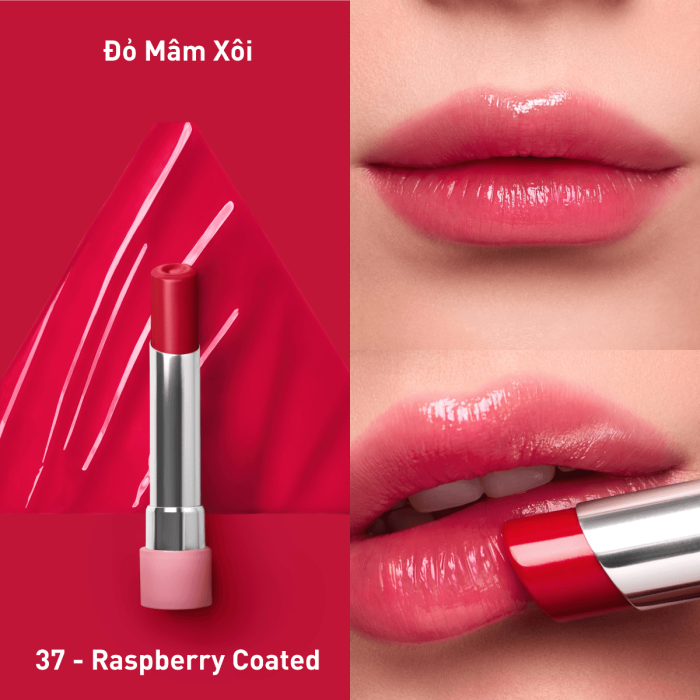 Son Dưỡng 3CE Glazy Lip Glow - 37 Raspberry Coated