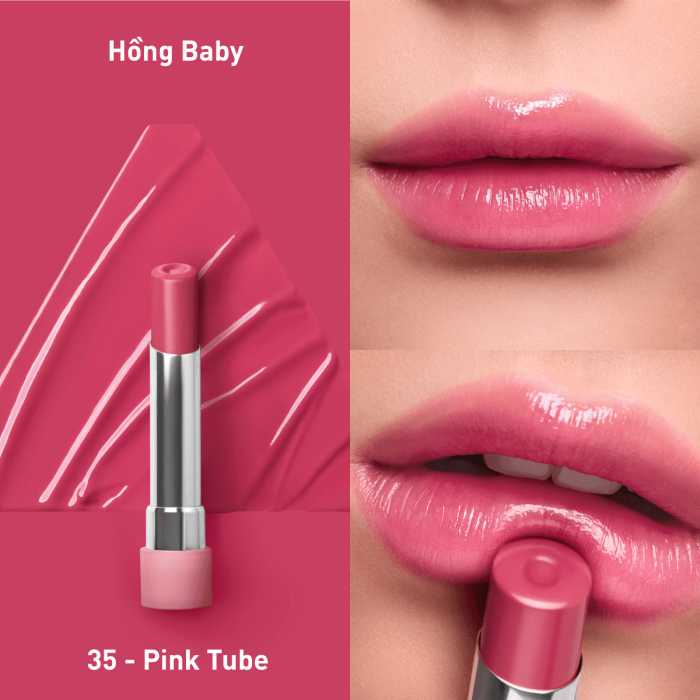 Son Dưỡng 3CE Glazy Lip Glow - 35 Pink Tube