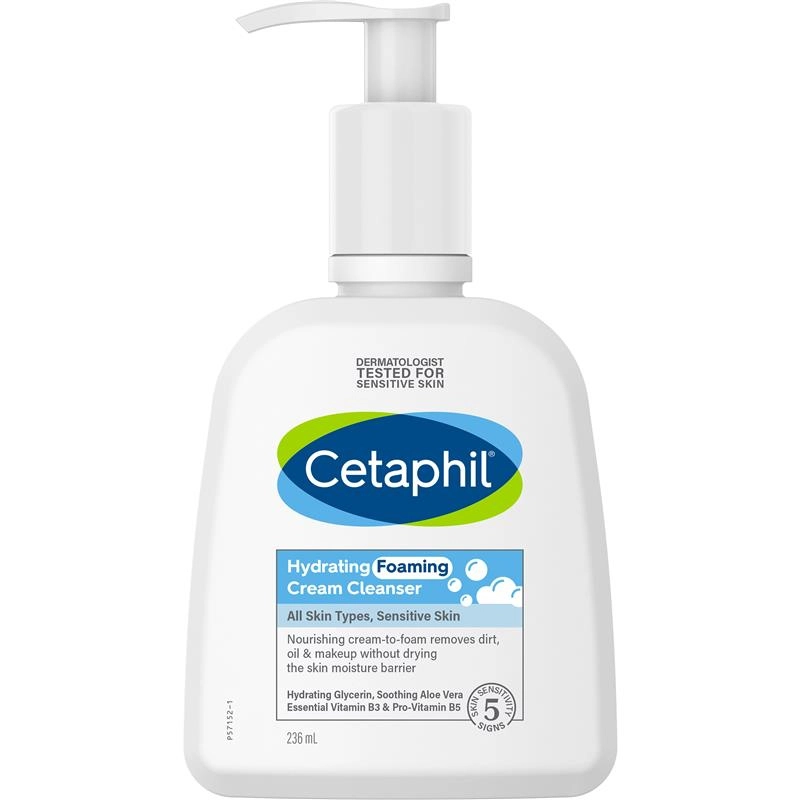 Sữa Rửa Mặt Cetaphil Hydrating Foaming Cream Cleanser 236ml ( Da Khô Nhạy Cảm)