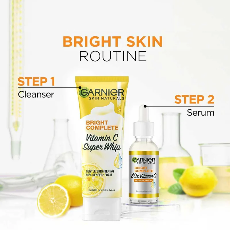 Sữa Rửa Mặt Garnier Bright Complete Vitamin C Low pH Wash 100ml - Vỏ Vàng