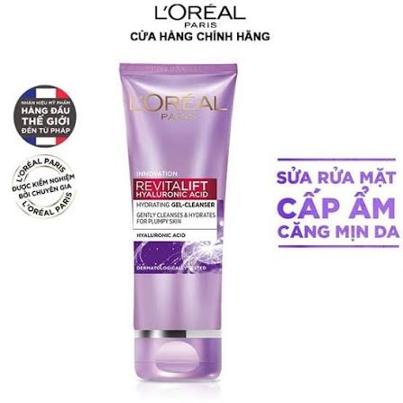 Sữa Rửa Mặt L'Oreal Revitalift Hyaluaronic Acid 100ml - Vỏ Tím