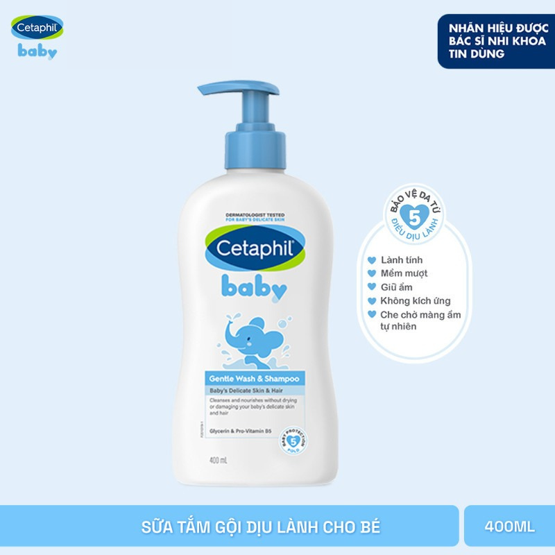 Sữa Tắm Gội Cetaphil Baby Gentle 400ml ( Xanh)