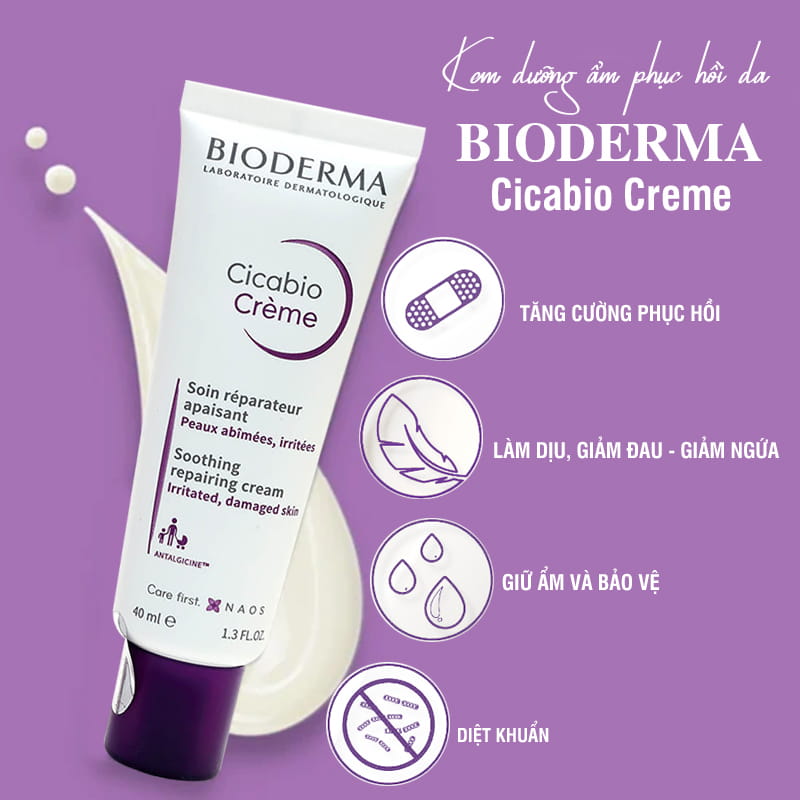 KEM DƯỠNG BIODERMA CICABIO DƯỠNG ẨM PHỤC HỒI