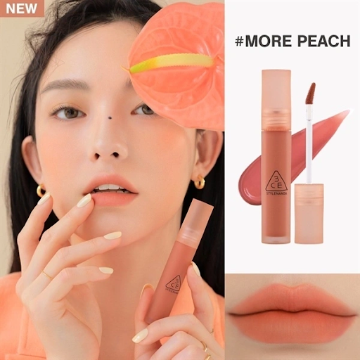 son kem 3ce blur water tint More Peach: Màu cam đào