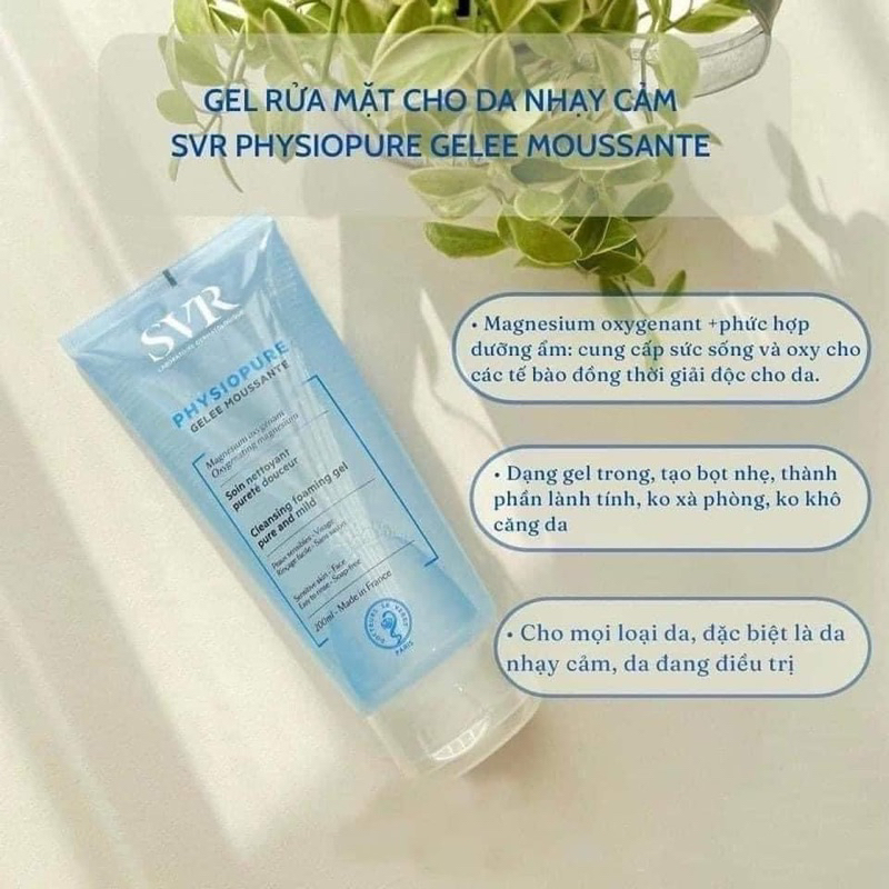 Sữa rửa mặt SVR Physiopure Gelee Moussante cho da nhạy cảm