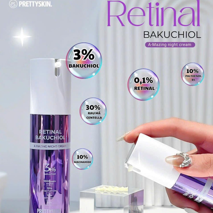 KEM DƯỠNG PRETTYSKIN RETINAL BAKUCHIOL A-MAZING NIGHT CREAM 50ml