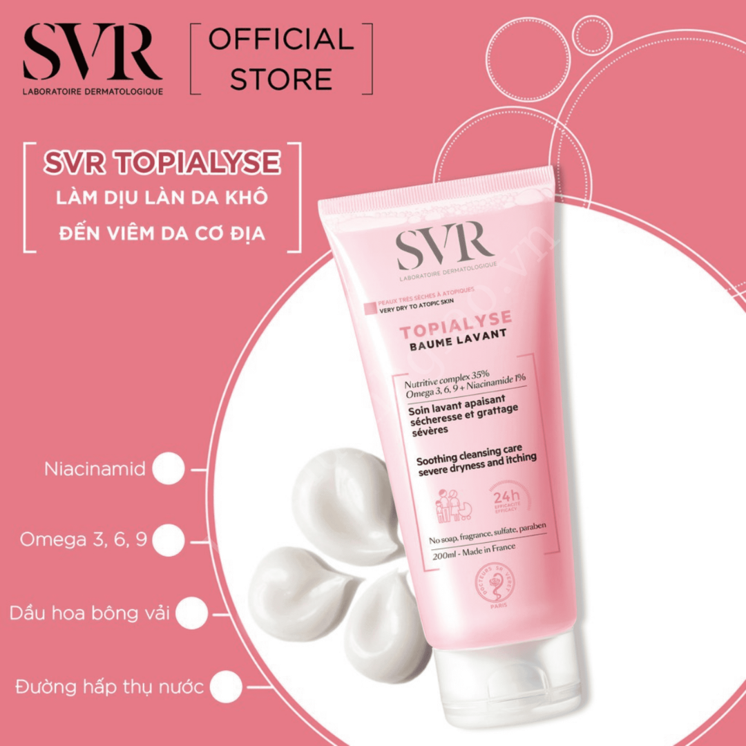 Sữa rửa mặt SVR Topialyse Gel Lavant dành cho da khô