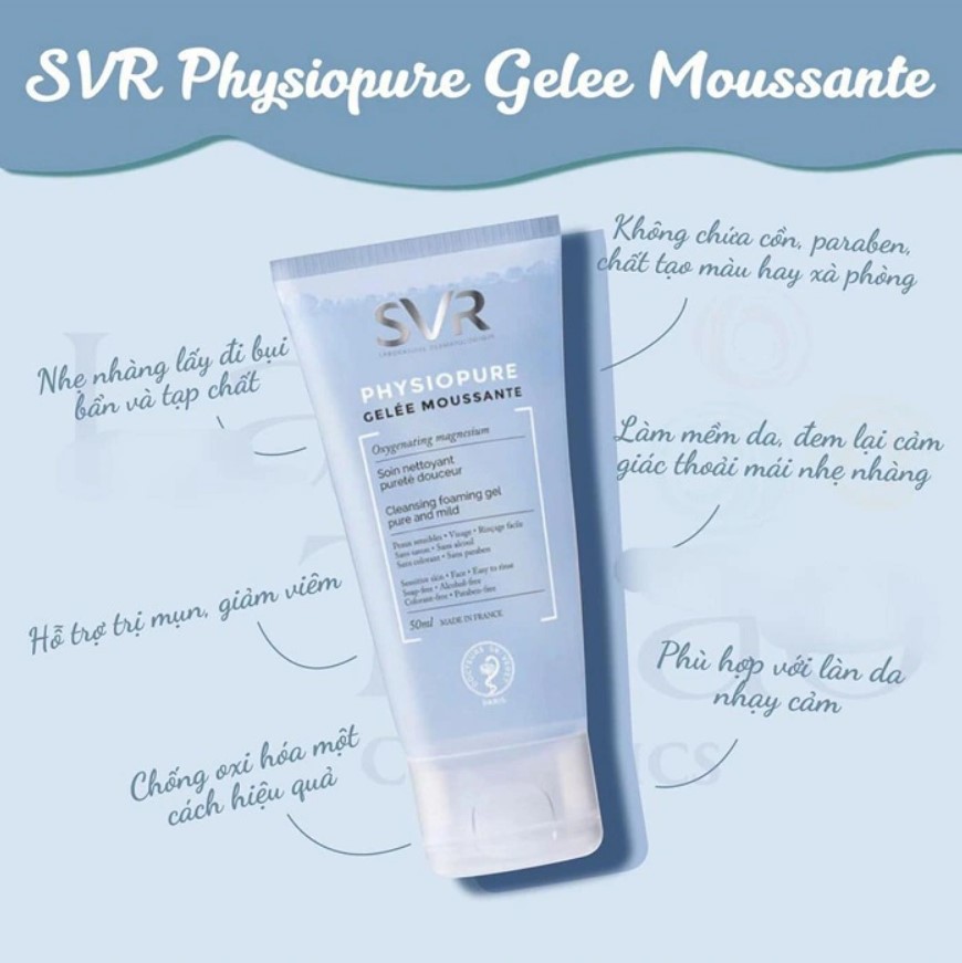 Sữa rửa mặt SVR Physiopure Gelee Moussante cho da nhạy cảm