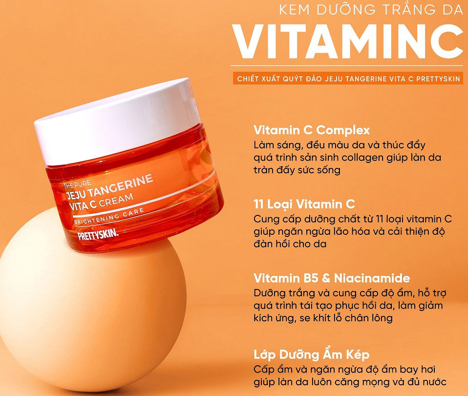 KEM DƯỠNG TRẮNG DA VITA C TANGERINE PRETTYSKIN MỚI