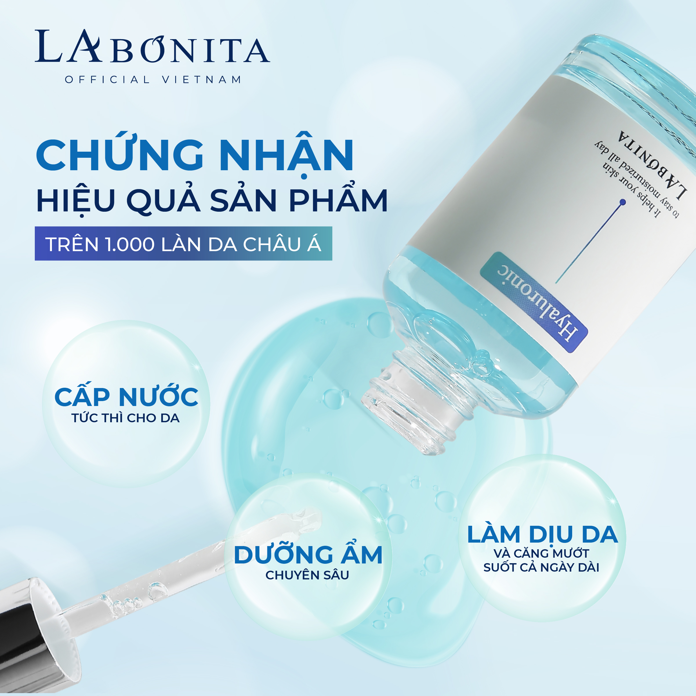 thành phần Serum HA dưỡng ẩm LA BONITA VITAL HYALURONIC ACID 50ML