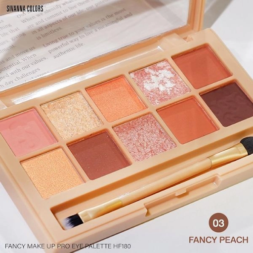 Bảng phấn mắt má 10 Ô Sivanna Fancy Make Up Pro Eye 03 Fancy Peach