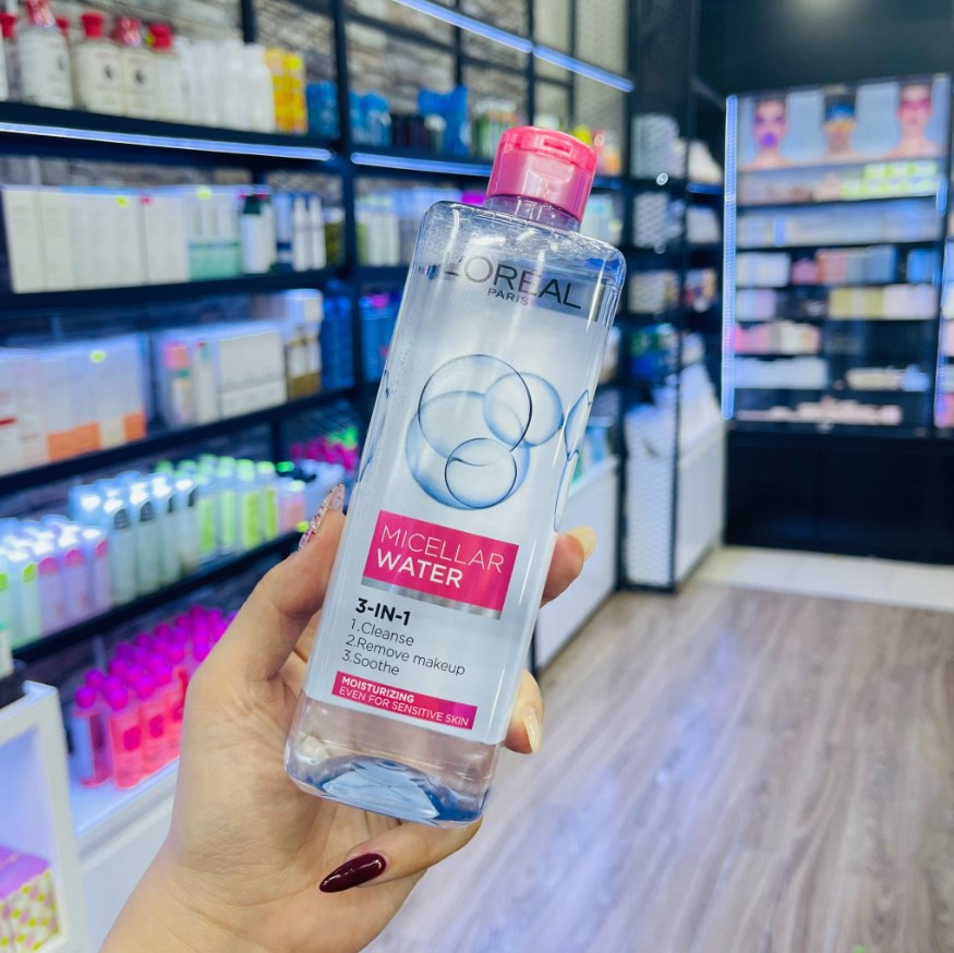 L'Oréal Paris Micellar Water 3-in-1 Moisturizing Even For Sensitive Skin (Hồng)