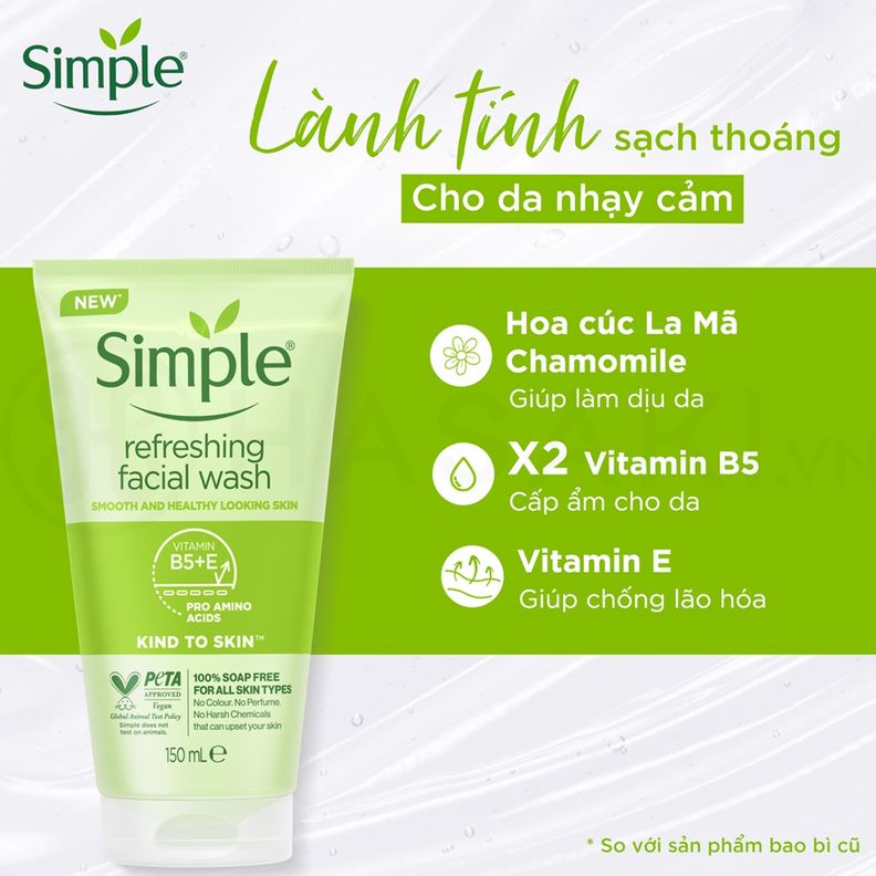 sữa rửa mặt Simple